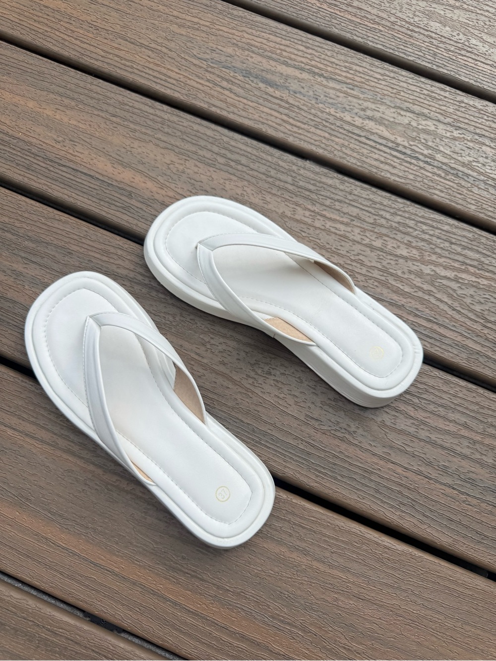 White Platform Flip Flop Sandals